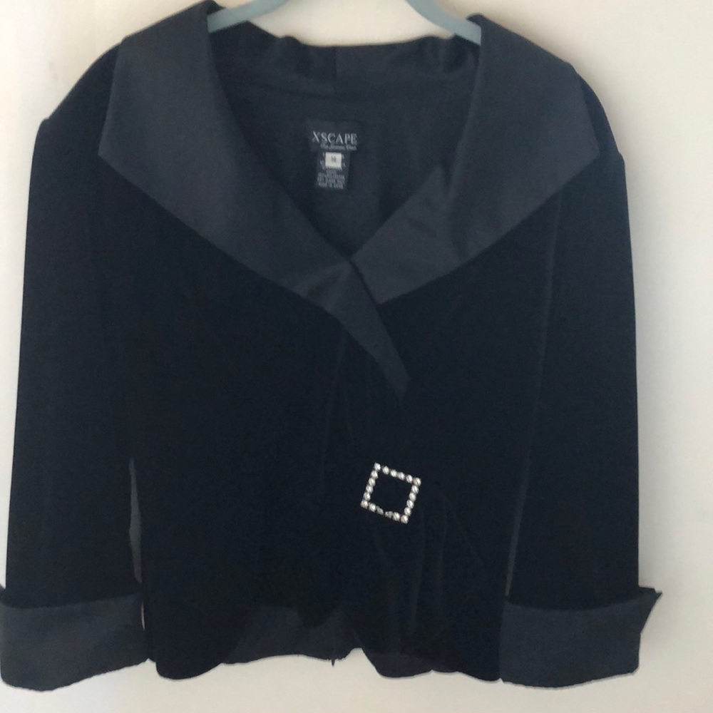 crushed velvet/satin accents top and skirt